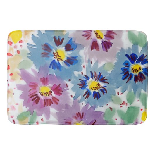 Flores violetas y azules badematte (Vorderseite)
