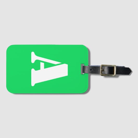 Florescent Green Mit Monogramm Gepäckanhänger (Vorderseite (Horizontal))
