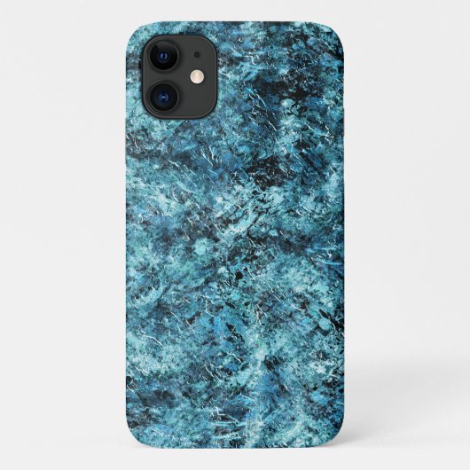 Floresta azul sob nevasca ou vidro trincado Case-Mate iPhone hülle (Rückseite)