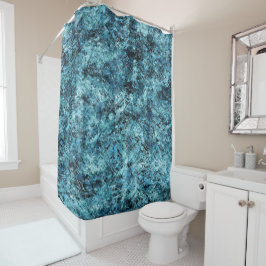 Floresta azul sob nevasca ou vidro trincado duschvorhang