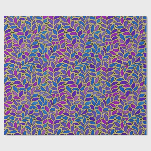 Florestablau, -veilchen und -gold geschenkpapier (Flach)