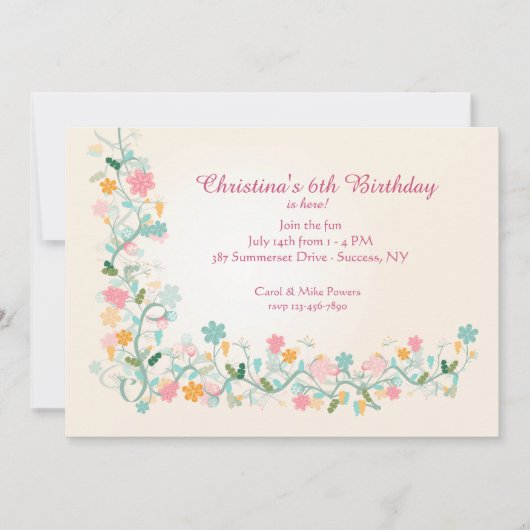 Floret-Eckeinladung Einladung (Vorderseite)