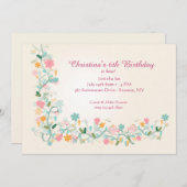 Floret-Eckeinladung Einladung (Vorne/Hinten)