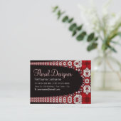 Florettes RedWhite Big Business Card Visitenkarte (Stehend Vorderseite)