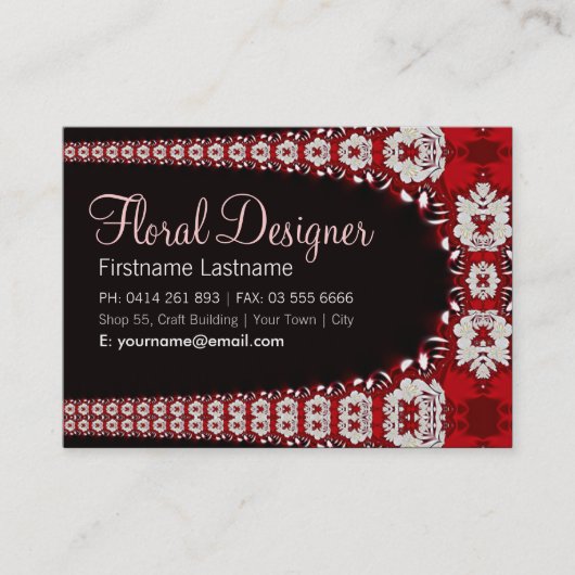 Florettes RedWhite Big Business Card Visitenkarte (Vorderseite)