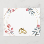 Florfarbendekoration mit Ringen Postkarte (Rückseite)