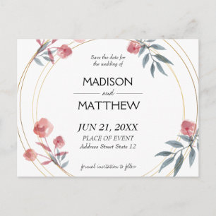 Florfarbendekoration mit Ringen Postkarte