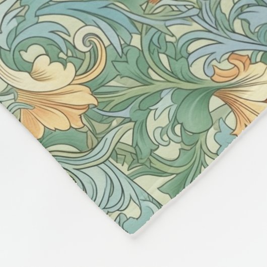 Florfarbenes Design Jugendstil-Tapeten Fleecedecke (Ecke)