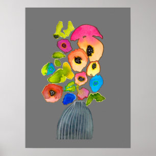 Florfarbige Blume Poster