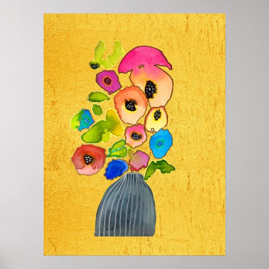 Florfarbige Blume Poster (Vorne)