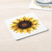 Florgelbe Blume Wasserfarben Sonnenblumen Rechteckiger Pappuntersetzer (angewinkelt)