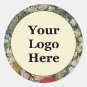 Florgelbe grün-weiße Firmenlogos hier Runder Aufkleber (Vorderseite)