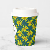 Florgelbe Wildblume eines Textes auf einer beliebi Pappbecher (Links)