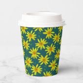 Florgelbe Wildblume eines Textes auf einer beliebi Pappbecher (Rückseite)