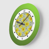 Florgelbe Wildblume Moderne Ziffern Große Wanduhr (Winkel)