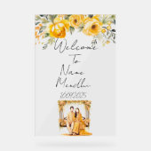 Florgelbes Mendhi-Zeichen Acrylschild (Vorderseite)