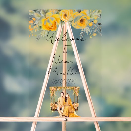 Florgelbes Mendhi-Zeichen Acrylschild (Neutral)