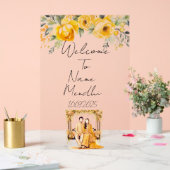 Florgelbes Mendhi-Zeichen Acrylschild (Hochzeit)