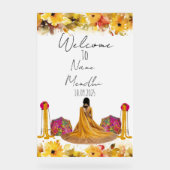 Florgelbes Mendhi-Zeichen Acrylschild (Vorderseite)