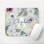 Florgrün, Aquarellfarbenmononame Vintag Mousepad (Mit Mouse)