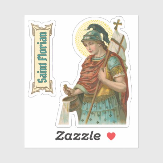 Florian mit Eimer (M 019) Aufkleber (Blatt)