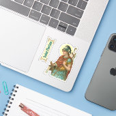 Florian mit Eimer (M 019) Aufkleber (Laptop mit iPhone)