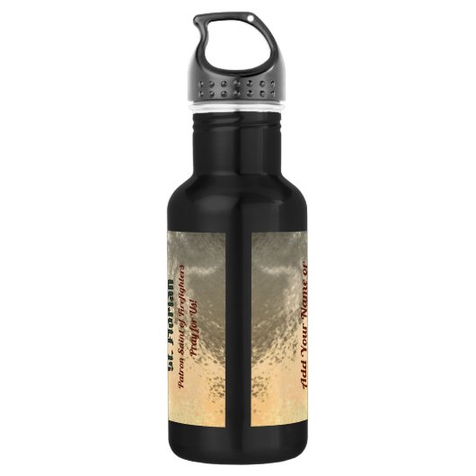 Florian mit Eimer (Rauch; M 019) Edelstahlflasche (Rückseite)