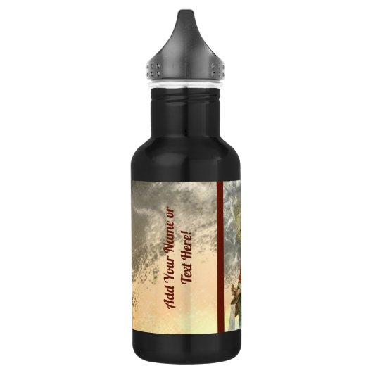 Florian mit Eimer (Rauch; M 019) Edelstahlflasche (Links)