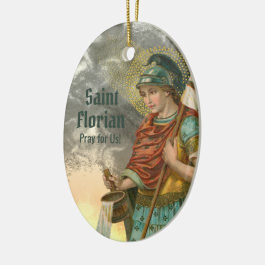 Florian mit Eimer (Rauch; M 019) Keramik Ornament (Links)