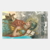 Florian mit Eimer (Rauch; M 019) Rechteckiger Aufkleber (Vorderseite)