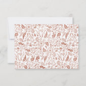 Florid Frame Wedding RSVP Card Imitate Rose Gold Karte (Rückseite)