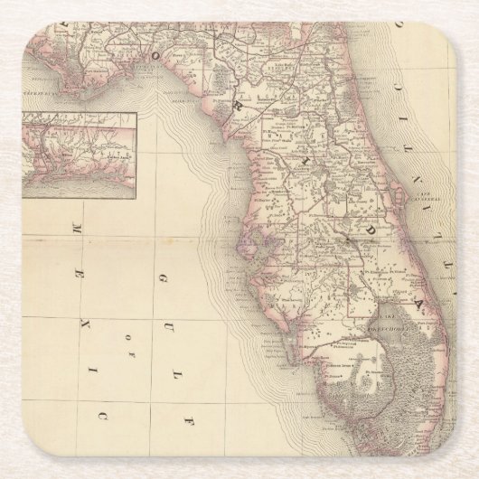 Florida 10 rechteckiger pappuntersetzer (Vorderseite)