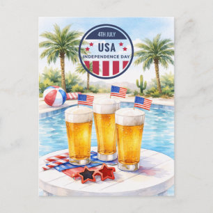 Florida 4. Juli-Feier Poolparty Feiertagspostkarte