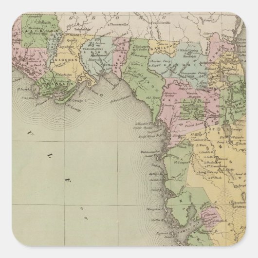 Florida 7 quadratischer aufkleber (Vorderseite)