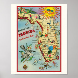 Florida 8x10 mit Border Poster Print