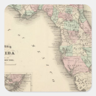 Florida 9 quadratischer aufkleber
