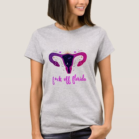 Florida Abortion Ban Celestial Uterus Protest T-Shirt (Vorderseite)