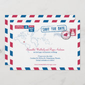 Florida Air Mail Hochzeit speichern das Datum Save The Date (Vorne/Hinten)