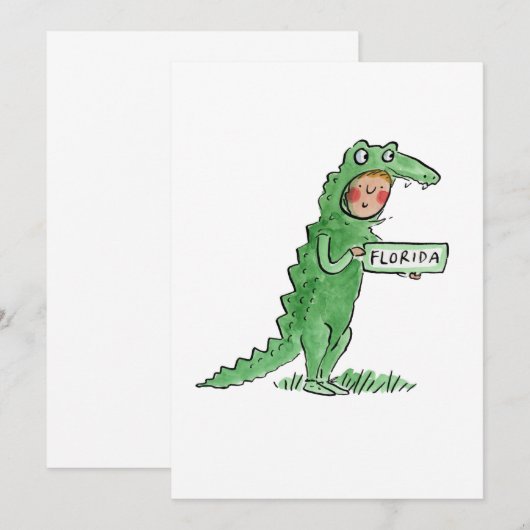 Florida Alligator Einladung (Vorne/Hinten)