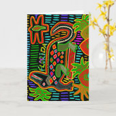 Florida Alligator - Hurrikanische Ritter Karte (Gelbe Blume)