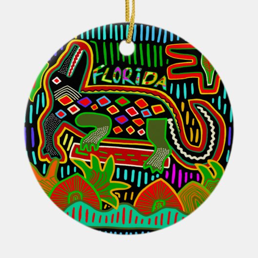 Florida Alligator - Hurrikanische Ritter Keramik Ornament (Vorne)