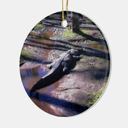 Florida-Alligator Keramik Ornament (Links)