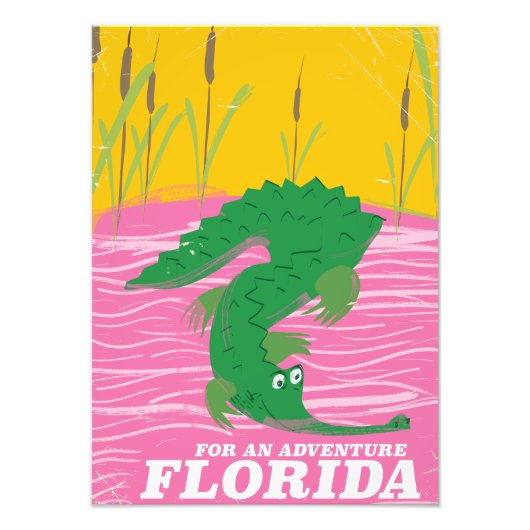 Florida Alligator Reiseplakat Fotodruck (Vorne)