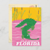 Florida Alligator Reiseplakat Postkarte (Vorne/Hinten)