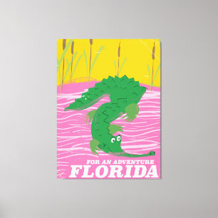 Florida Alligator Vintage-Reiseplakat Leinwanddruck