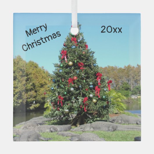 Florida Alligator Weihnachtsglas-Ornament Ornament Aus Glas (Vorderseite)