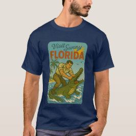 Florida-Alligator-Wrestling | Lustige Retro-Küsten T-Shirt