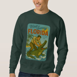 Florida Alligator Wrestling | Lustiges Retro-Küste Sweatshirt