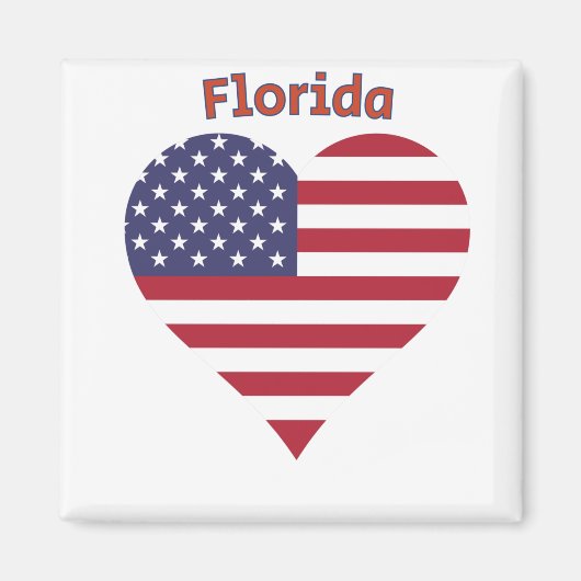 Florida American Flag Herz Magnet (Vorne)