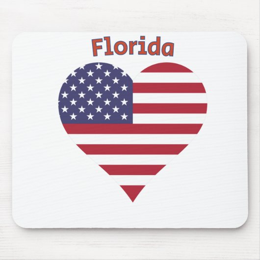 Florida American Flag Herz Mousepad (Vorne)